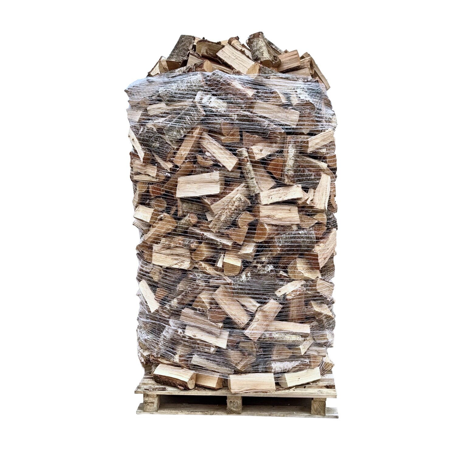 Ovntørret Birkebrænde 25 cm på palle 2,0 kasserummeter inkl. levering