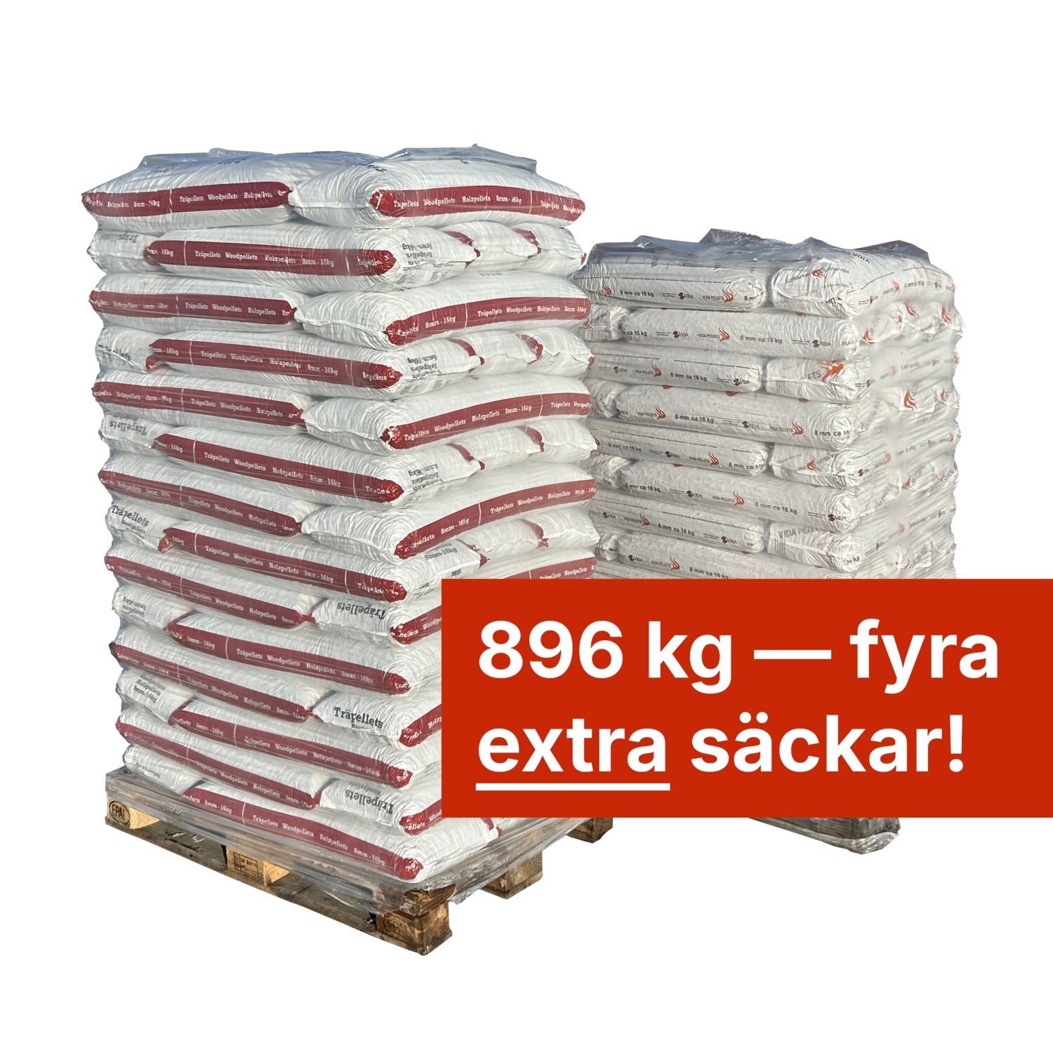 8 mm pellets inklusive hemkörning 896 kg