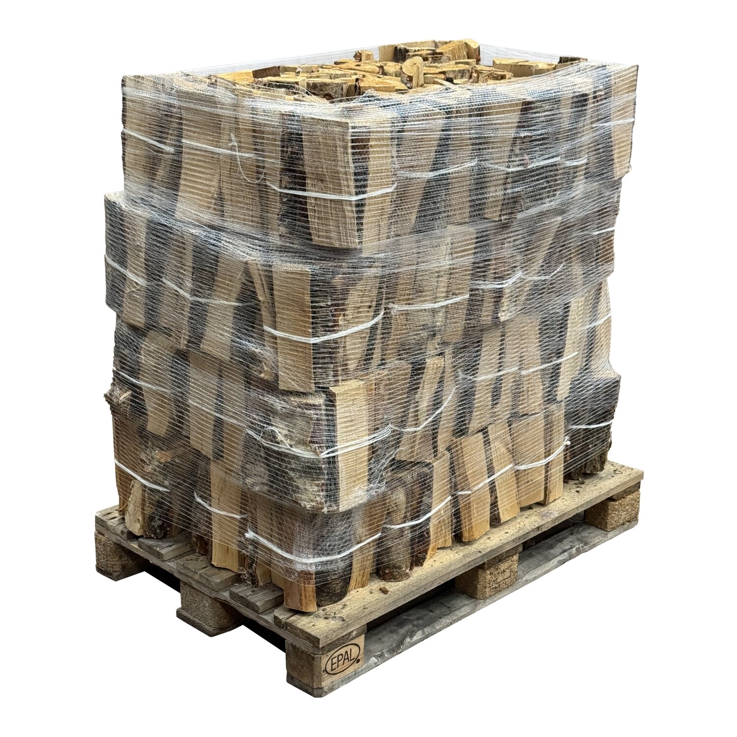 Tørt birkebrænde i bundter Stablet på palle – 1,2 m³