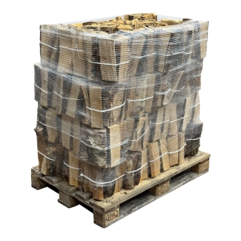 Torr staplad Björkved i buntar på pall - 1 m³