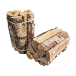 Ugnstorkad Björkved i buntar på pall, långa 38 cm bitar, 1,8 m³ Staplad