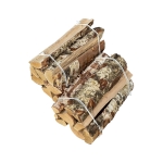 Ugnstorkad Björkved i buntar på pall, långa 38 cm bitar, 1,8 m³ Staplad