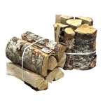 Tørt birkebrænde i bundter Stablet på palle – 1,2 m³